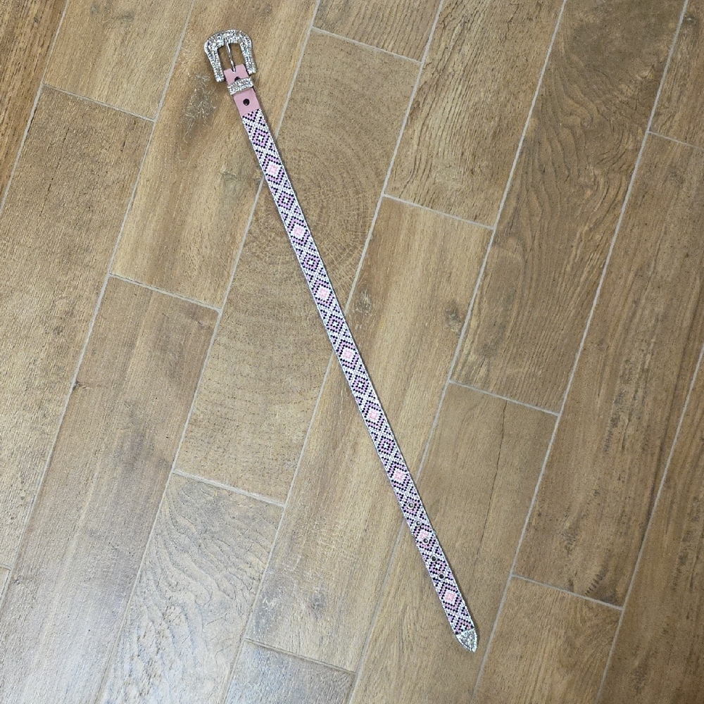 Chic Pink Patterned Kids Belt
